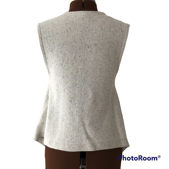 Moth Wool Blend Vest with Asymmetrical Hemline - Picture 3 of 6